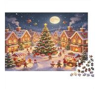 Árbol de Navidad Pueblo Invernal Puzzle de 1000 Piezas Puzzle para Adultos Puzzle de Papel Escena Nocturna Festiva Relax decoración Familiar Regalo 70x50cm/1000pcs