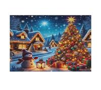 Árbol de Navidad Puzzles 300 Piezas Moderno Creativo Regalos del Festival Rompecabezas Familiar para Adultos 3D Maquetas Construir Aliviar Estrés Decorativo 300 PCS