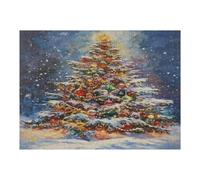 Árbol de Navidad Puzzles 500 Piezas Estera Portátil Familiar Grande Regalos del Festival Rompecabezas para Adultos Aliviar Estrés 3D Maquetas Construir DIY Moderno 500 PCS