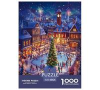 Árbol de Navidad Puzzles Imposible,desafío para Adultos Arte Entretenimiento Creativo 1000 Piezas Obra De artee De Juego De para Adultos Y Niños Mayores De 12 Años 38x26cm/1000pcs