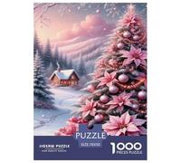 Árbol de Navidad Rosa Puzzle Imposible,desafío for Adults Interesante Juego EduGatoivo 1000 Piezas Obra De Arte De Juego De para Adultos Y Niños Mayores De 12 Años 70x50cm/1000pcs