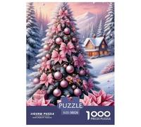 Árbol de Navidad Rosa Puzzles Imposible,desafío para Adultos Interesante Entretenimiento Creativo 1000 Piezas Obra De Arte De Juego De para Adultos Y Niños Mayores De 12 Años 38x26cm/1000pcs