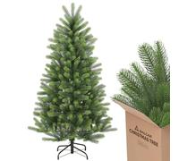 Árbol de Navidad SALCAR 120 cm con Hojas 100% PE, Verde Claro, Forma Redonda, Base de Metal - Árbol Artificial para Decoraciones Navideñas