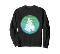 Árbol De Navidad Silencioso Noche Blanca Silueta Retro Sudadera