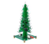Árbol de Navidad tridimensional LED intermitente Kit componentes sin soldadura con montaje DIY para una visualización nocturna única (7 colores)