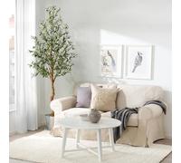 Árbol De Olivo Artificial 1,8 m para Hogar y Oficina con Tronco De Madera Natural, Frutos Realistas, Planta Falsa En Maceta, Ideal para Salón y Entrada