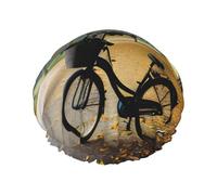 Árbol de otoño con gorros de ducha de bicicleta antigua envejecida con una doble capa, mantiene tu cabello bien ya sea que los uses mientras te duchas o te bañas.