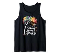 Árbol de otoño de Acuarela con Cita de Dejar IR Poema de otoño Camiseta sin Mangas