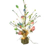 Árbol de Pascua con Luces 35cm Sobremesa Huevo de Pascua Decoración Ramita Árbol Colorido Huevo de Pascua Ramas con LED para Pascua Fiesta Hogar Decoración Sobremesa Centro de Mesa Decoración (35CM)