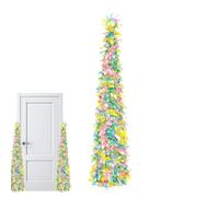 Árbol de Pascua - Planta de lentejuelas coloridas con forma de lápiz de 5 pies, con lentejuelas coloridas, árboles artificiales - para mesa al aire libre, centro de mesa, chimenea, mantel, decoración