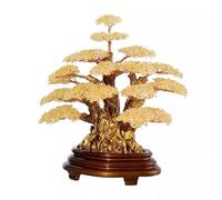 Árbol de Piedras Preciosas Árbol de la Fortuna Citrino con Base incrustada, Adorno Mesa Equilibrio Feng Shui Reiki Decoración de Cristal
