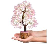 Árbol de Piedras Preciosas de Cuarzo Rosa Árbol de Cristal para árbol de Chakras Hecho Mano estatuilla de Feng Shui de Dinero Cristales curativos de Reiki de Buena Suerte decoración Escultura Regalo