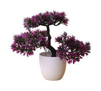 Árbol de pino artificial de bienvenida en maceta, bonsái artificial realista de hoja perenne para decoración de oficina en casa, planta de felicitación de invitados de plástico de bajo mantenimiento