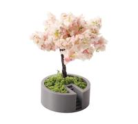 Árbol de pino artificial en maceta verde en miniatura para casas de muñecas en miniatura, configuración decorativa, accesorios de fotos, casas de muñecas, plantas de paisajismo