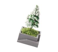 Árbol de pino artificial en maceta verde en miniatura para casas de muñecas en miniatura, configuración decorativa, accesorios de fotos, casas de muñecas, plantas de paisajismo