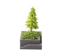 Árbol de pino artificial en maceta verde en miniatura para casas de muñecas en miniatura, configuración decorativa, accesorios de fotos, casas de muñecas, plantas de paisajismo