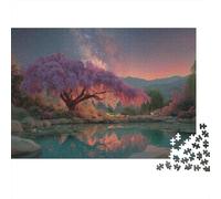Árbol de Sauce púrpura Puzzle 1000p para Amantes De Puzzles Impresión HD para Enmarcar Mejor Valorados Actividad Doméstica Cartón Robusto 52x38cm/1000pcs
