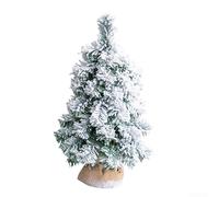 Árbol de simulación de Navidad de 50 cm con cubierta de nieve para decoración de escritorio de oficina en casa, verde y blanco, decoración festiva de PVC