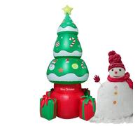 Árbol de vacaciones inflable radiante - Light Up Christmas Decoration with Multicolor Glow | Festive Blow-Up Decor, Luces de Navidad al aire libre, Cheerful Holiday Gift Box Design