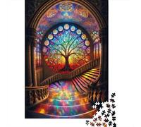 Árbol de Vidrio 1000 Piezas Stock De Cartas Premium Rompecabezas Conjunto Amantes De La Familia Divertido Juego Alivio del Estrés Decoración De Paredes 70x50cm/1000pcs