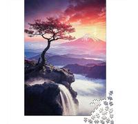 Árbol del Atardecer de la montaña 1000 Piezas Stock De Cartas Premium Paquete De Rompecabezas Entusiastas De Jigsaw Senior Difícil Desafío Decoración De Paredes Paquete De Valor 70x50cm/1000pcs