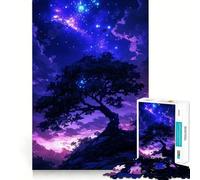 Árbol del Cielo Nocturno para Adultos, Rompecabezas de 1000 Piezas, Juguete Que desafía la Mente, Escape Tranquilo, Pieza de colección de Arte de Corte de Calidad (38x26cm)