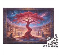 Árbol del Conocimiento Fantástico Puzzle de 1000 Piezas Papel para Adultos Escena de Biblioteca Mágica Puzzle para Toda la Familia Relajante Decoración Regalo 52x38cm/1000pcs