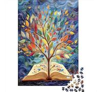 Árbol del conocimientoRompecabezas De 1000 Piezas Ilustración artística de librosjuegos EduGatoivos De Desafío para Adultos, Decoración del Hogar38x26cm/1000pcs