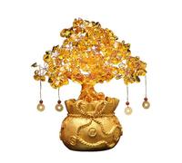 Árbol del Dinero De Citrino - Bonsái De Cristales Cutivos, Citrino para La Prosperidad En fing shuui | Árbol De Monedas De Tradicional Chino, Bonsái De Regalo Espiritual, Decoración De Riquez