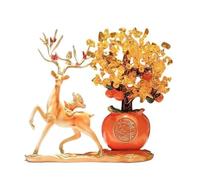 Árbol del dinero de citrino para la buena fortuna, decoración de Feng Shui para el hogar, oficina, escritorio y sala de estar, gran regalo de inauguración de la casa