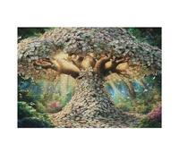 Árbol del dólar Puzzles 300 Piezas Obra De Arte Decorativa Árbol del Dinero Rompecabezas Familiar para Adultos DIY Creativo Aliviar Estrés Portátil 300 PCS