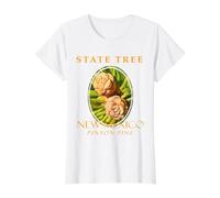 Árbol del Territorio de Nuevo México Pinyon Pine de Dos Agujas Camiseta gráfica económica, Mujer, Blanco, L