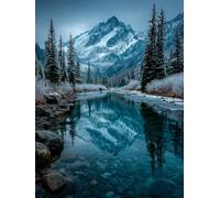 áRbol Diamond Painting, 5D Diamond Painting Adultos MontañA Nevada, DIY Kit Manualidades Adultos, 5D Punto de Cruz Cuadro Diamante, DIY Pintura de Diamante Kits, Home Decoration, Regalo 50x70cm O-1211