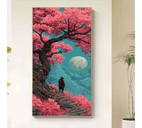 Árbol Diamond Painting Adultos, Diamond Painting Paisaje Pintura de Diamante para Niños 5D Cristal Strass Bordado Punto de Cruz Puzzle Dibujos con Diamantes Kit para Decoración Hogar 60x120cm g7-38tg