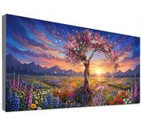 Árbol Diamond Painting Adultos Grande Kit Completo 80x150cm, Pintura Diamante Paisaje 5D Full Drill Taladro, Mosaico Bordado Cristales Strass, Manualidades Adultos, Decoración Salon Casa C6-809