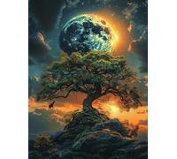 áRbol Diamond Painting, Planeta 5D Diamond Painting Adultos, DIY Kit Manualidades Adultos, DIY Punto de Cruz Cuadro Diamante, Primavera Regalo, Pintura de Diamante Kits, Home Deco, 100x135cm Q-5880