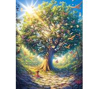 Árbol encantado en el bosque mágico Puzzles 300 Piezas DIY Creativo Personalizable Animal de cuento de hadas acompañante Rompecabezas Familiar Para Toda La Familia Juguete Educativo Aliviar Estrés Dec