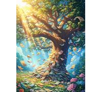Árbol Encantado en el Bosque mágico Puzzles 500 Piezas Maquetas Educativas 3D Cuento de Hadas mágico de Animales Rompecabezas para Familia Construir DIY Aliviar Estrés Decoración Hogar 500 PCS