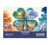 Árbol estacional 1000 Pieces Sturdy Paper Board Arte 4 Estaciones Jigsaw Puzzles for Teens Digital Detox Home Decor Recycled Cardboard 52x38cm/1000pcs