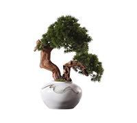 Árbol falso, planta artificial, árbol bonsái, decoración de escritorio, árbol falso, planta zen en maceta, decoración de interior, planta verde, adecuada para vestíbulo de hotel, recepción, obra de a