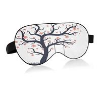 Árbol floreciente con columpio y antifaz para dormir de gato, antifaz para dormir y venda para los ojos con diadema elástica, suave y cómoda funda para dormir para siesta de yoga de viaje