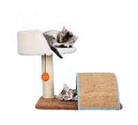 Arbol Gatos Torre para Gatos Cat Tree Tower Marco De Escalada Para Gatos De Interior Multifunción Diseño De Arena Para Gatos De Madera Maciza Arqueada, Sisal De Tejido Natural Rascador Árbol para Gato