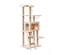Arbol Gatos Torre para Gatos Marco De Escalada De Gato De Madera Maciza Torre De Árbol De Gato Multifuncional Cuerda De Cáñamo Poste De Rascado De Gato Perchas De Gato Casa De Gato Rascador Árbol para