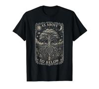 Árbol Gótico Raíces Naturaleza Diseño Espiritual Subterráneo Artes Camiseta gráfica económica, Hombre, Negro, L