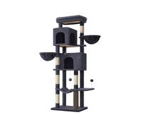 Feandrea Árbol Grande para Gatos, Torre para Arañar de 175 cm de Altura, Multinivel con 2 Cuevas, 2 Cestas, 5 Rascadores, Alfombra, Plataforma, Hamaca, Gris Oscuro PCT182G02