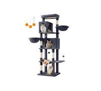 Feandrea Árbol Grande para Gatos, Torre para Arañar de 190,7 cm de Altura, Multinivel con 2 Cuevas, 2 Cestas, 5 Rascadores, Alfombra, Plataforma, Hamaca, Gris Oscuro PCT183G02