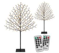 Árbol LED tipo cerezo set de 2 blanco cálido 220cm 220 luces