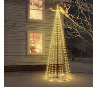 Árbol luminoso LED de exterior, con 360 LED blanco cálido con base de hierro verde, 2 m de altura, con juegos de luces para hacer siempre variadas y nunca aburridas tus decoraciones navideñas