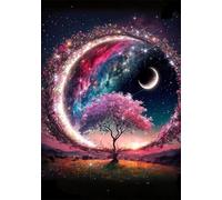 Árbol Lunar de fantasía Puzle de 120 Piezas 25x20 cm - Rompecabezas DIY Pintura, Entretenimiento Creativo Adultos Mayores de 14 años Decoración del Hogar