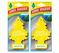 Árbol mágico Mono, perfume de coche, aroma cítrico de Capri, aroma cítrico y fresco, duración de hasta 7 semanas, fabricado en Italia, paquete de 2 piezas